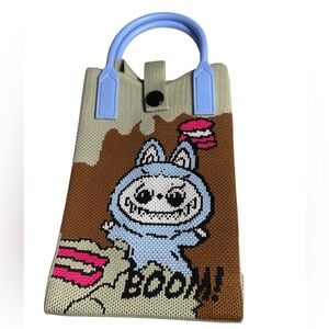 Labubu Graphic Knit Tote Bag with Shoulder Strap